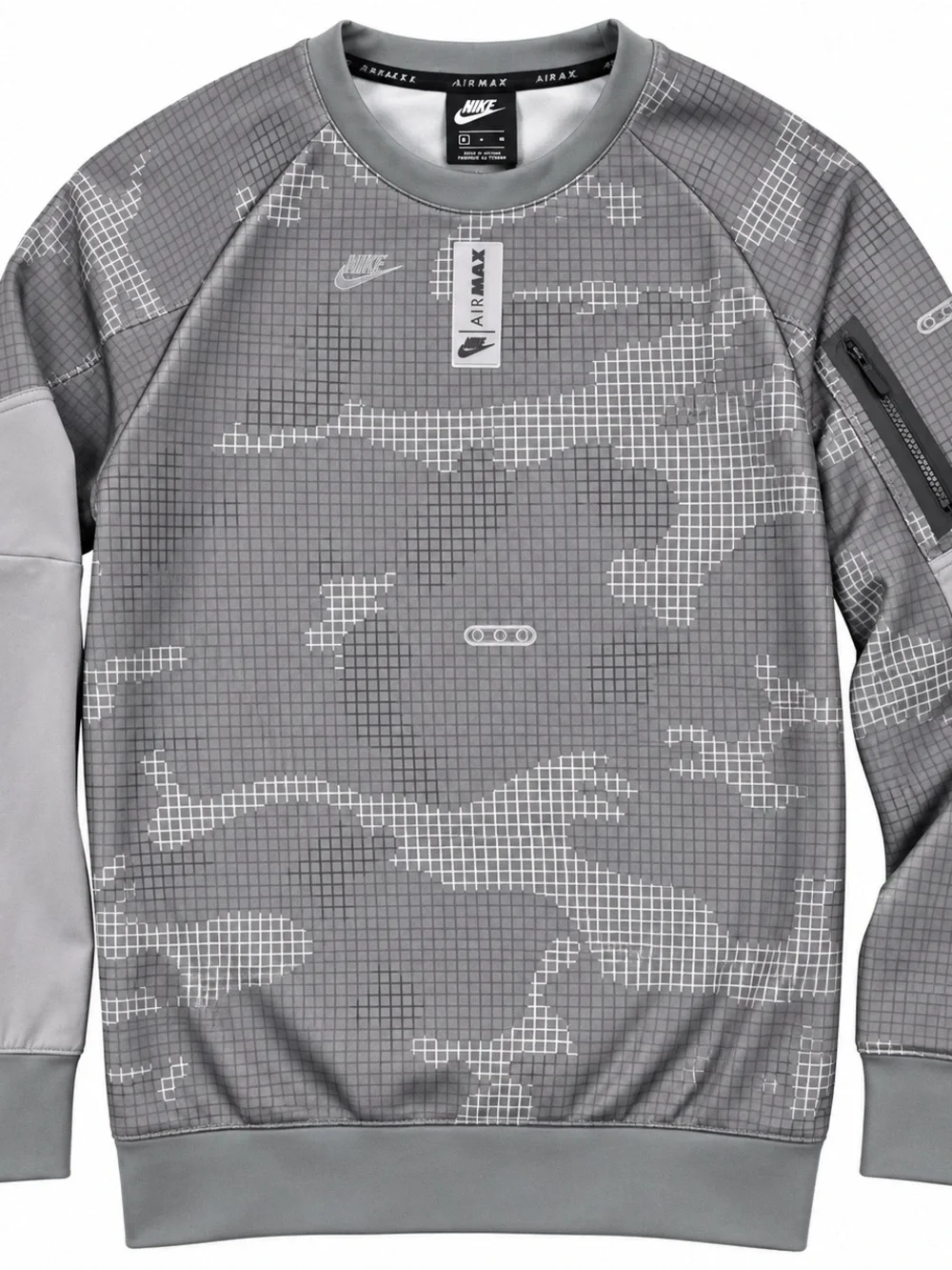 Jordan Men’s Gray Pixel Camo Crewneck Sweater